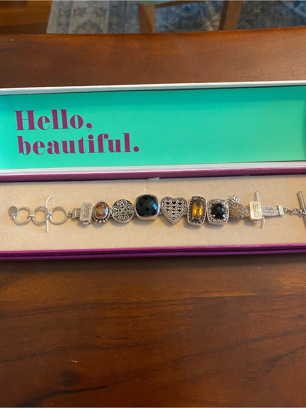Lori Bonn Welcome Hearts Sterling Charm Bracelet 7 to 8 inches